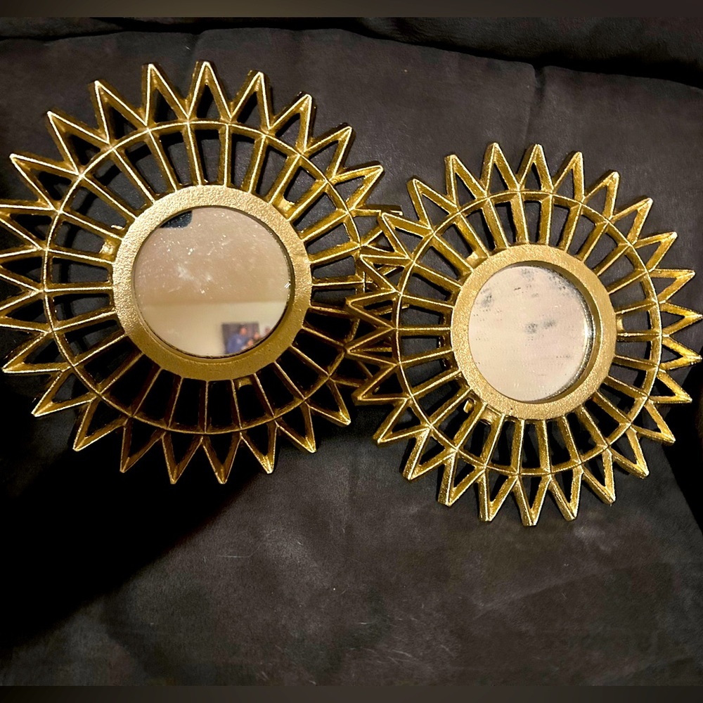 Brass gold color mirrors